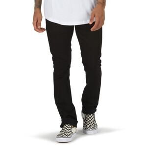 Vans Men's V76 Skinny Jean Overdye Black Size 30x30
